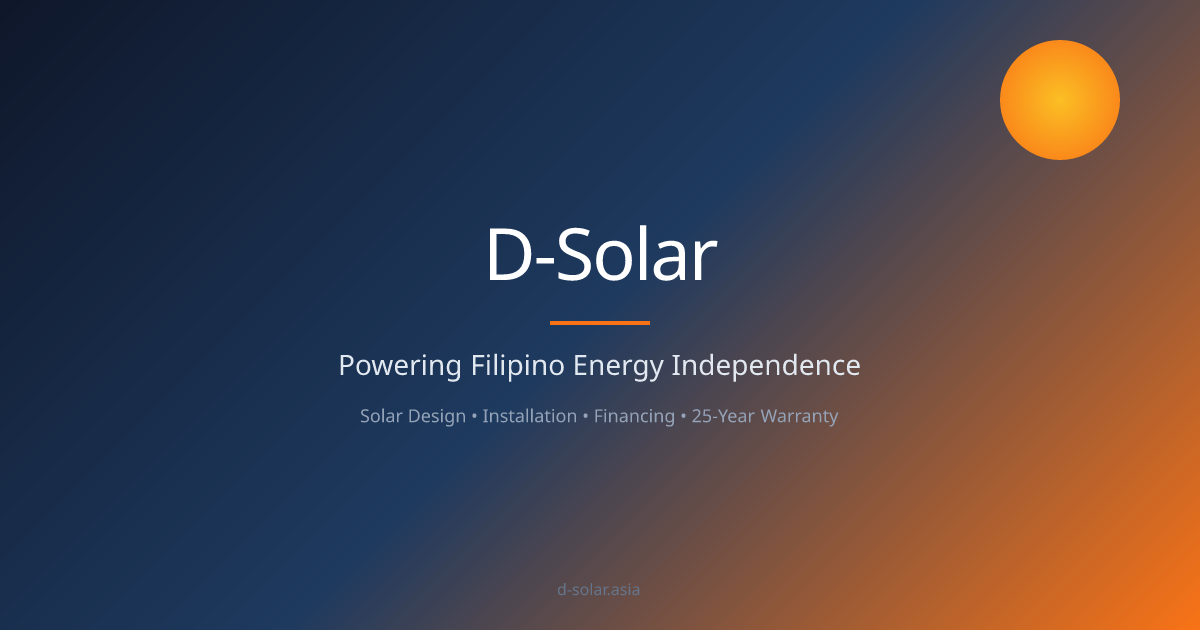 D-Solar | #1 Solar Panel Installation in the Philippines